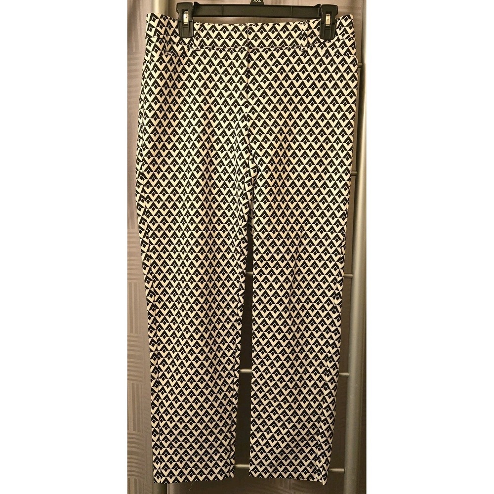 White House Black Market‎ The Slim Ankle Pants Womens Size 4 Small Geometric